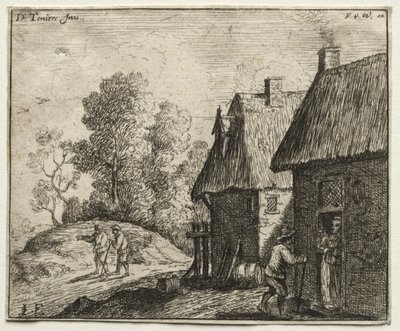 Rolník mluví se ženou. od David Teniers the Elder