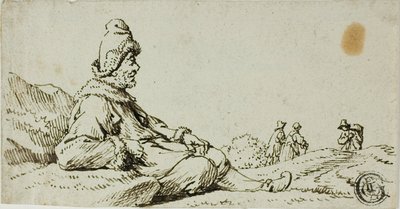 Muž odpočívající v krajině od David Teniers the Younger