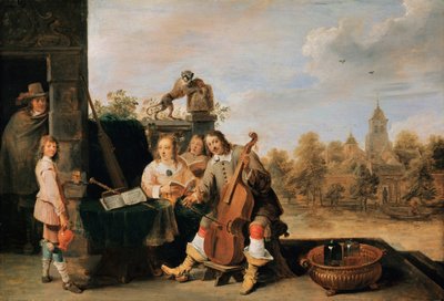 Autoportrét s rodinou, c. 1645 od David Teniers the Younger