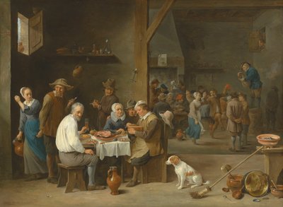 Večeře se šunkou od David Teniers the Younger
