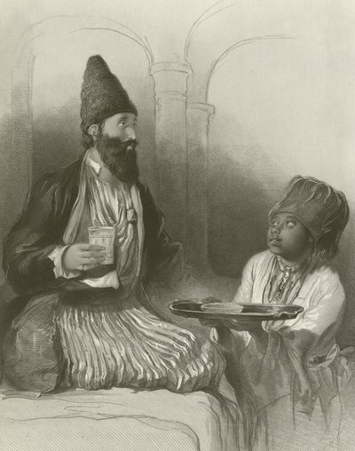 Perský princ, jeho otrok, který mu přináší Sherbet od David Wilkie