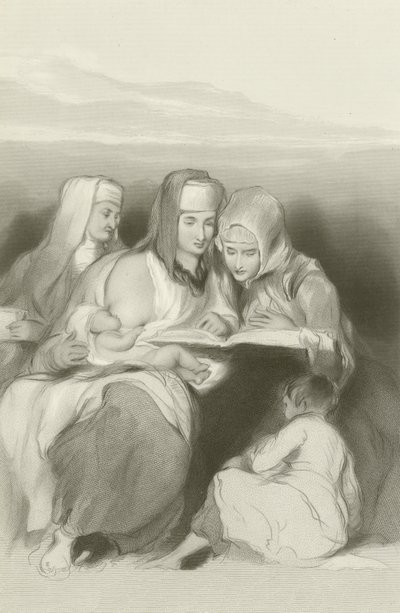 Hebrejské ženy čtoucí Písmo v Jeruzalémě od David Wilkie