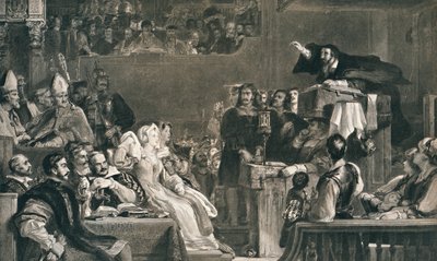 John Knox Kázání před lordy z Kongregace, 10. června 1559, c1827, 1912 od David Wilkie