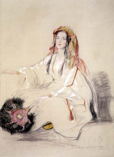 No.0743*1 paní Moore, manželka britského konzula v Bejrútu, v arabských šatech od David Wilkie
