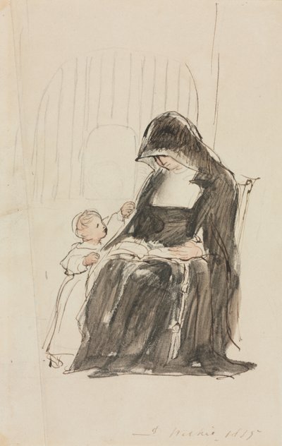Jeptiška Čtení dítěti, 1835. od David Wilkie