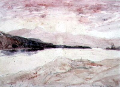 Loch Aline, Argyllshire: Pohled ze severu na ostrov Mull (wc na papíře) od David Young Cameron