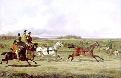 Lovec míjející tandem se sportovcem u stile od David of York Dalby