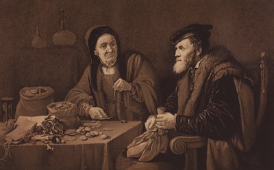 Mizerové, z obrazu v Národní galerii v Londýně (litografie) od David the Younger (after) Teniers