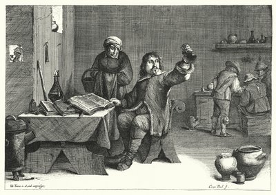 Urine Doctor (rytina) od David the Younger (after) Teniers