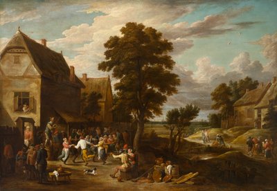 Tanečníci ve vesnickém hostinci, cca 1660 (olej na plátně) od David the Younger (workshop of) Teniers