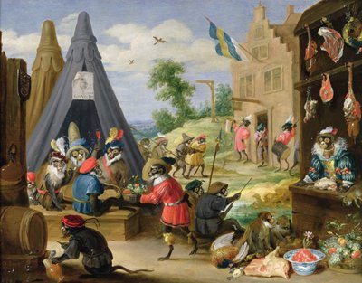 Opičí tábor od David Teniers the Younger