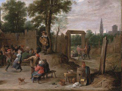 Vesnický kermesse u Antverp (olej na mědi) od David the Younger Teniers