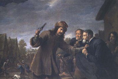 Útok na vesnici, 1648 od David Teniers the Younger