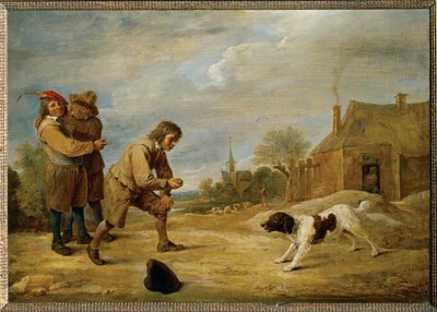 Farmářský chlapec se psem od David the Younger Teniers