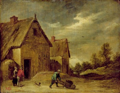 Farmář s kolečkem (olej na dubu) od David Teniers the Younger