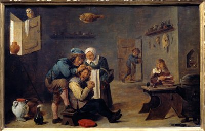 Medicína: “” Chirurgická operace”” Obraz od Davida Tenierse II. mladý (1610-1690) (ek. flam.) Slunce. 0,33x0,25 m Madrid, muzeum Prado od David Teniers the Younger