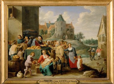 Sedm skutků milosrdenství - Krmení hladových... od David the Younger Teniers