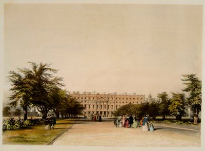 East Front a Great Fountain Garden, Hampton Court (akvarel na papíře) od David the younger Cox