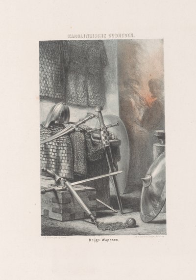 karolínské zbraně karolínské starožitnosti; Bojové zbraně (název na předmětu) od David van der Kellen