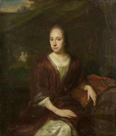 Portrét Margarethy Nelis (1652-17050, druhá manželka Casparus Commelin). od David van der Plas