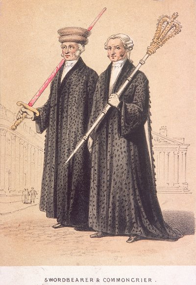 A Swordbearer and a Commoncrier, 1855 od Day and Son