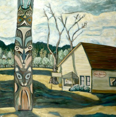 Totem dubů, 2019 (akryl na plátně) od Deborah Eve Alastra