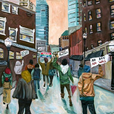 Resist, 2016 (akryl na plátně) od Deborah Eve Alastra