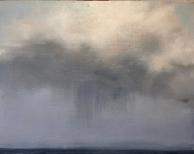 Bouře nad vodou, 2021 (olej na plátně) od Deborah Stevenson