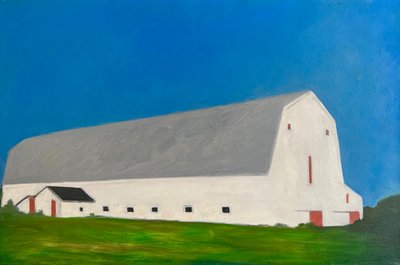 Bílá stodola, 2000 (olej na plátně) od Deborah Stevenson