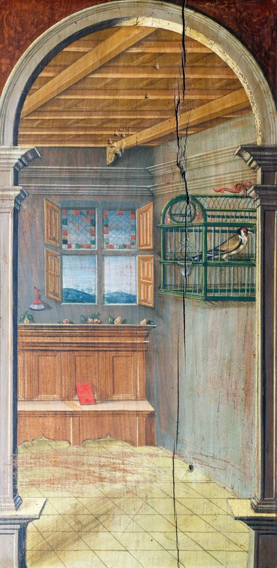 Perspektiva namalovaná Defendente Ferrari (1480 nebo 1485-1540), na zadní části chóru z 16. století, kostel svatého Jeronýma, Biella. Itálie od Defendente Ferrari