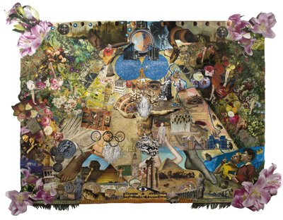 Sedm starověkých divů světa, 2012 (koláž na papíře) od Deirdre Kelly