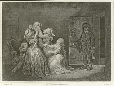 Ludvík XVI. a jeho rodina (rytina) od Denis Auguste Marie (after) Raffet