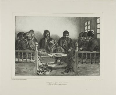 Arméni a Tataři v kavárně od Denis-Auguste-Marie Raffet