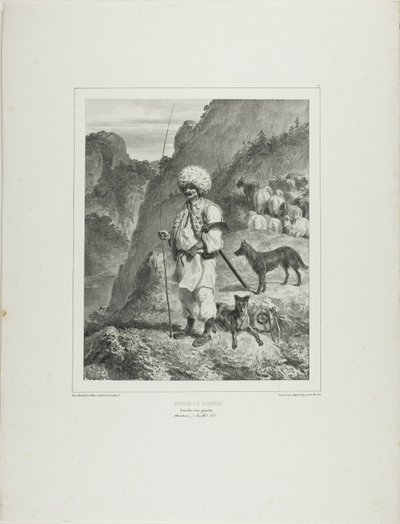 Bannat Shepherd, levý břeh Dunaje od Denis Auguste Marie Raffet