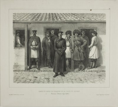 Kozácká tělesná stráž, Kubáň, Taman, Détroit de Yéni-Kaleb, 9. října 1837 od Denis-Auguste-Marie Raffet