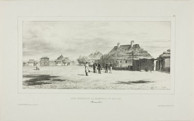 Nádvoří karanténního generála, Skoulani, Besarábie od Denis Auguste Marie Raffet