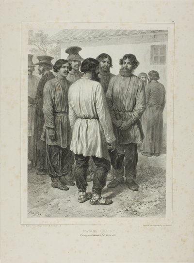 Ruští rolníci od Denis-Auguste-Marie Raffet