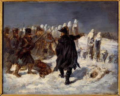 epizoda ruského ústupu. napoleonská válka (1812).Marechal Michel Ney (1769 - 1815) má Pevnost Kovno (1812). Obraz Denis Auguste Raffet (1804-1860) od Denis Auguste Marie Raffet