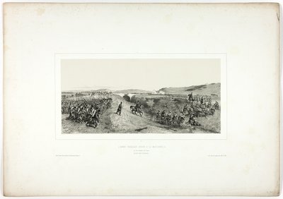 Francouzská armáda přijíždí do Maglianella, ze Suvenýry Itálie: Expedice do Říma od Denis Auguste Marie Raffet