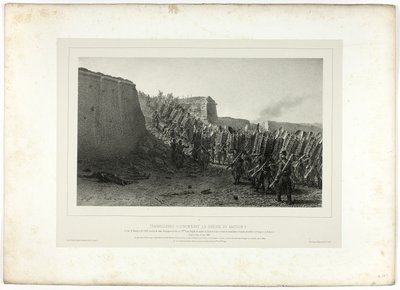 Workers Crowning the Breach of Bastion 7, ze Souvenirs d’Italie: Expedition de Rome od Denis Auguste Marie Raffet