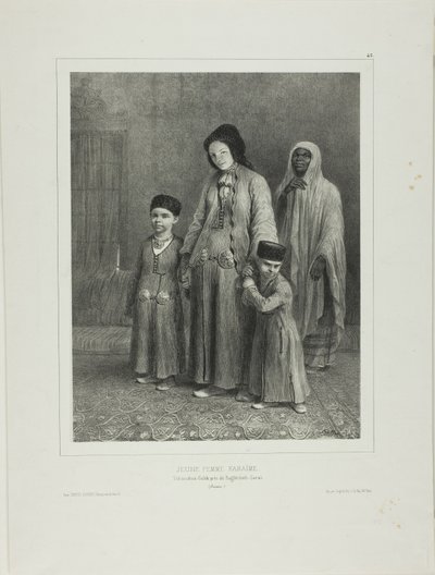 Mladá karaimská žena, Tchioufout-Galech Near Baghtcheh-Saraï, Krym od Denis Auguste Marie Raffet