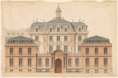 Prezentační výkres Hôtel de Camondo od Denis Louis Destors