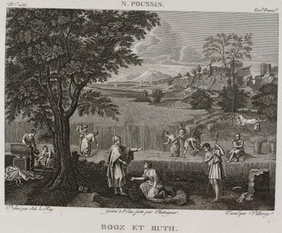 Denis-Sébastien Leroy, Antoine-Claude-François Villerey a Chataigner - Booz a Ruth, podle Nicolase Poussina - 1802-1815 od Denis Sebastien Leroy
