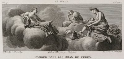 Denis-Sébastien Leroy, Antoine-Claude-François Villerey et Chataigner - Láska v náručí Ceres, podle Eustache Le Sueura - 1802-1815 od Denis Sebastien Leroy