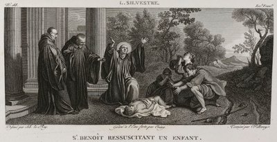 Denis-Sébastien Leroy, Antoine-Claude-François Villerey et Coiny - Svatý Benoît oživuje dítě, podle Louise de Silvestre - 1802-1815 od Denis Sebastien Leroy