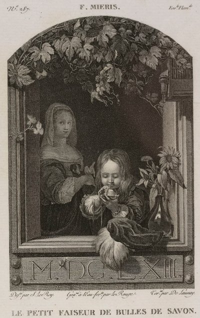 Denis-Sébastien Leroy, Lerouge a De Launay - Malý výrobce mýdlových bublin, podle Franse van Mierise staršího - 1802-1815 od Denis Sebastien Leroy