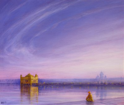 Večer ve Zlatém chrámu, Amritsar od Derek Hare