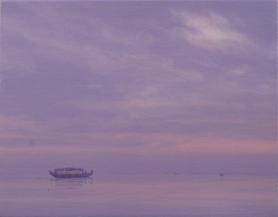 Rybářská loď na jezeře Vembanad, Kerala od Derek Hare