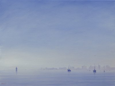 Mumbai Harbour (olej na plátně) od Derek Hare