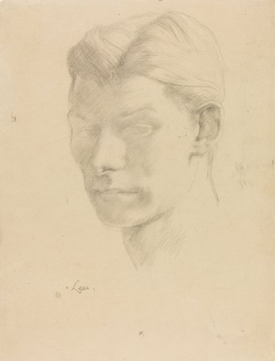 Portrét muže, asi 1906-08 (tužka na papíře) od Derwent Lees